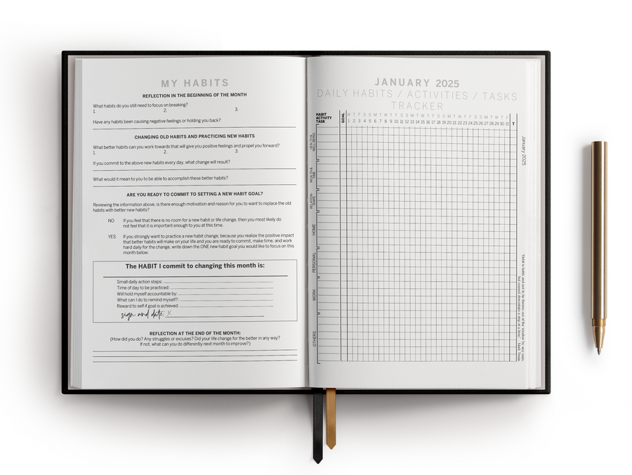 2025 Daily Planner - Life Dreams, Goals, Vision, & Success - 24 Hour, Productivity Planner for Men, Women - Life Organizer Planner - 2025 Planner Weekly and Monthly