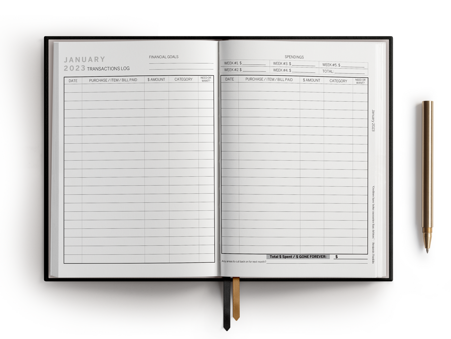 2023 expense tracker notebook