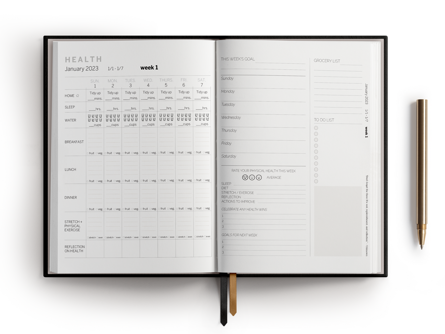 Daily and Weekly Health Planner Diary